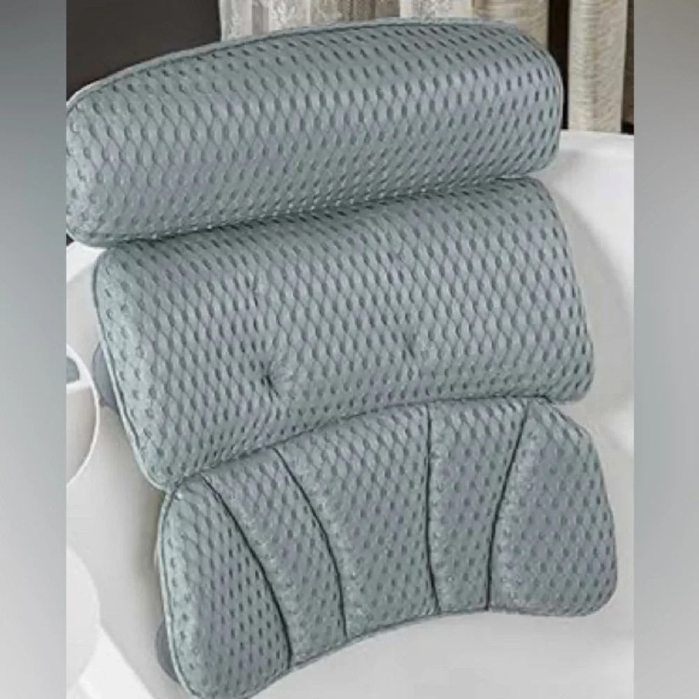 NEW-Luxury Bathtub Pillow  Head,Neck Shoulder & Back Support Relax Bathing Bombs